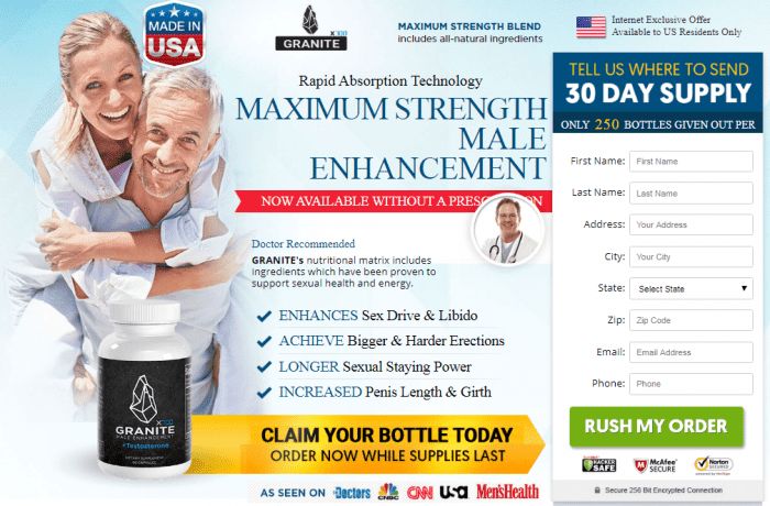 Granite Male Enhancement - Pills to Escalate Your Bedroom Performance!