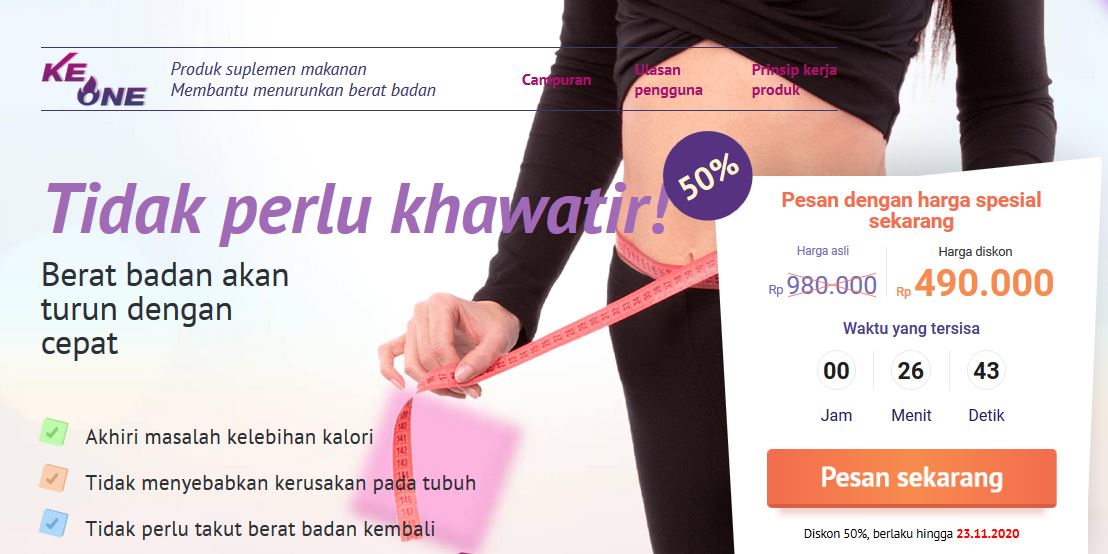 Ke One Ulasan (ID) - Manfaat Kapsul Penurunan Berat Badan Asli! Harga