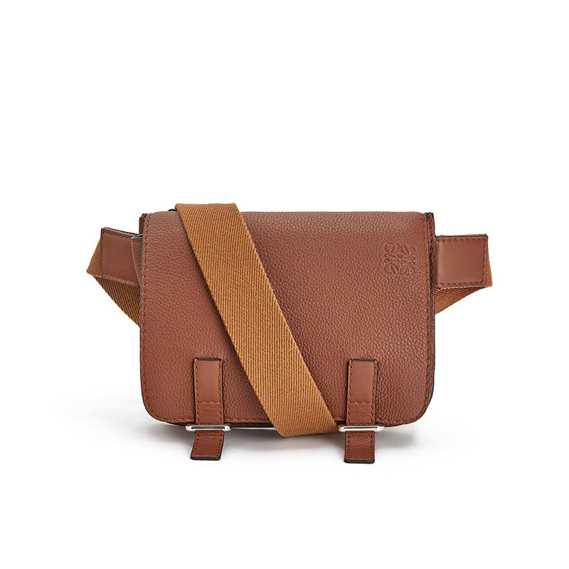 Loewe Military Bumbag Grained Calfskin In Brown