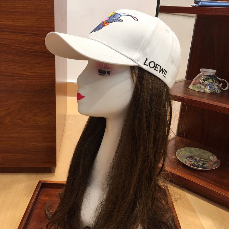 Loewe Dumbo Cotton Baseball Cap In White