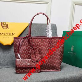 Goyard Goyardine Saint Louis Calfskin Tote Burgundy