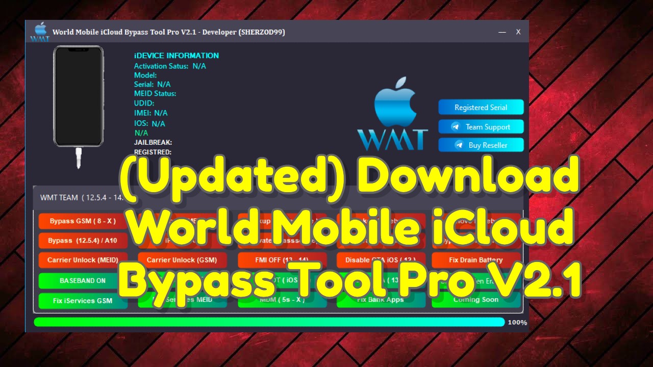 World Mobile iCloud Bypass Tool Pro V2.1 Free Download