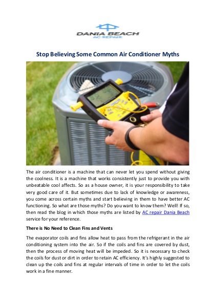 Stop Believing Some Common Air Conditioner Myths