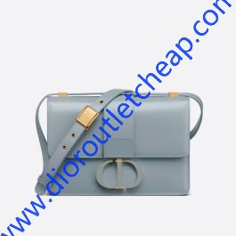 Dior 30 Montaigne Bag Enameled Calfskin Sky Blue