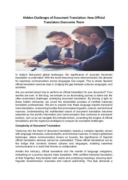 Hidden Challenges of Document Translation: How Official Translators Overcome Them