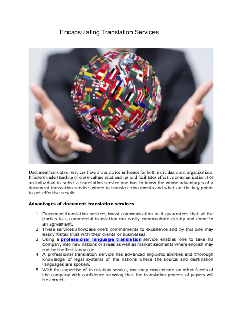 Encapsulating translation services