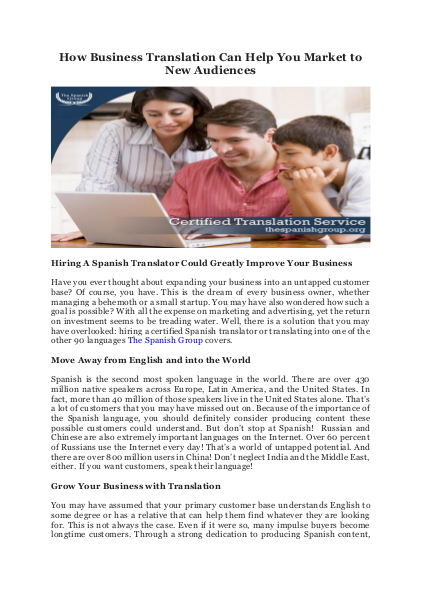 How Business Translation Can Help You Market to New Audiences